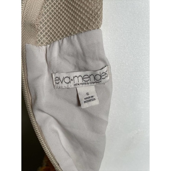 Eva Mendez Dress Orange Woman’s Size 6 Orange Cream Sequin Flapper Style Fringe - Picture 6 of 11